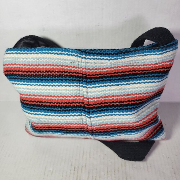 Handwoven Ortegas Wool Shoulder Bag With Striped Pattern Satin Lining - Picture 5 of 8